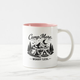 Bicolor Taza de café para acampar Más campamento Menos pre