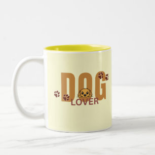 Bicolor Taza de café para amante de perros lindos cachorro