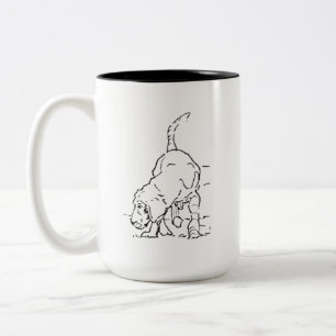 Bicolor Taza de café para amantes de perros, ilustración d