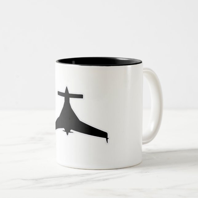 Bicolor Taza de café para avión experimental Long Ez (Anverso derecho)