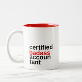 Bicolor Taza de café para contador malvado certificado