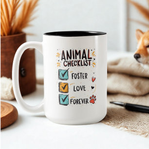 Bicolor Taza de café para el bienestar de los animales cap