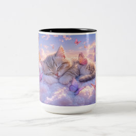 Bicolor Taza de café para mamá de gato adorable