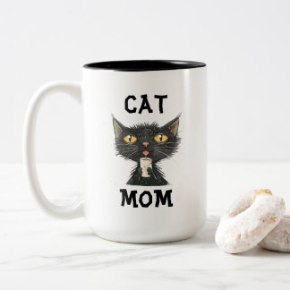 Bicolor Taza de café para mamá gata