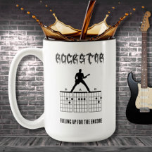 Taza de café para papá estrella de rock con acorde
