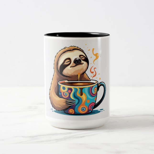 Bicolor Taza de café para perezoso (Centro)