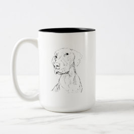 Bicolor Taza de café para perros con tinta minimalista Viz