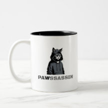 Taza de café PAWSSASSIN - Gato de barrio