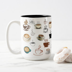 Bicolor Taza de café 'Pero primero, café' Cerámica diver