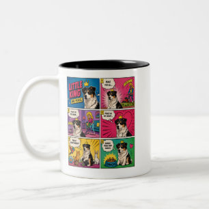 Bicolor Taza De Café Perro Cómic Paz Y Snacks