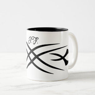 Bicolor Taza de café personalizada con diseño de tatuaje t
