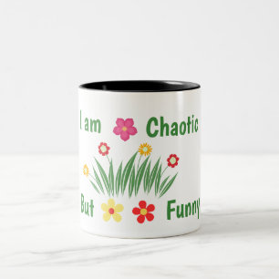 Bicolor Taza de café personalizada con flores hippie
