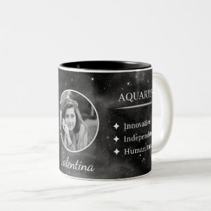 Bicolor Taza de café personalizada con foto y nombre Acuar