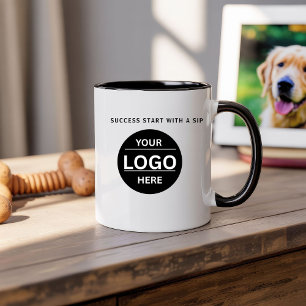 Bicolor Taza de café personalizada con logotipo de empresa