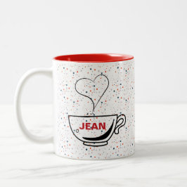 Bicolor Taza de café personalizada de dos tonos Amo el caf