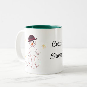 Bicolor Taza de café personalizada del entrenador de béisb