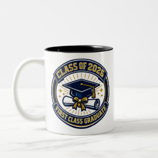 Bicolor Taza de café personalizada Graduado 2026