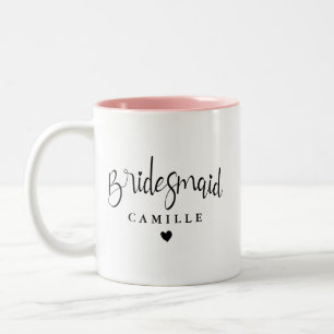 Bicolor Taza de café personalizada para damas de honor de 