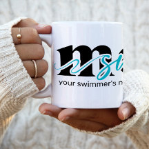 Taza de café personalizada para mamá de natación a