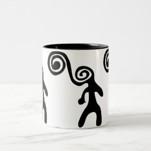 Bicolor Taza de café Petroglifo del Sudoeste
