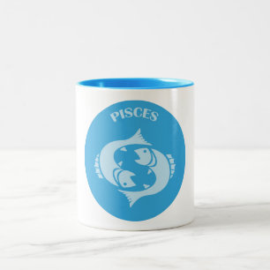 Bicolor Taza de café Piscis
