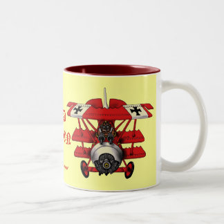 Bicolor Taza de café plana del barón rojo fresco