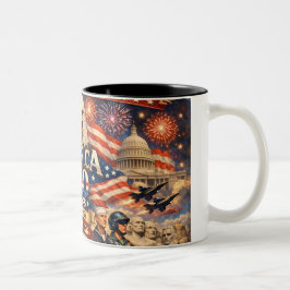 Bicolor Taza de café por el 250 cumpleaños de América