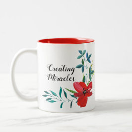 Bicolor Taza De Café Preciosa Floral Clásica