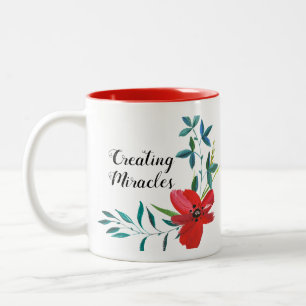Bicolor Taza De Café Preciosa Floral Clásica
