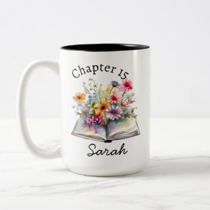 Bicolor Taza de café Pretty Bookworm 