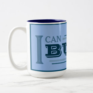 Bicolor Taza de café Puedo Construirlo (Azul)