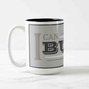 Bicolor Taza de café 'Puedo construirlo' (gris)