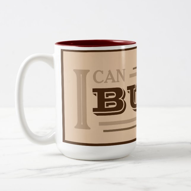 Bicolor Taza de café Puedo Construirlo (Marrón) (Izquierda)
