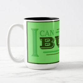 Bicolor Taza de café Puedo Construirlo (Verde)