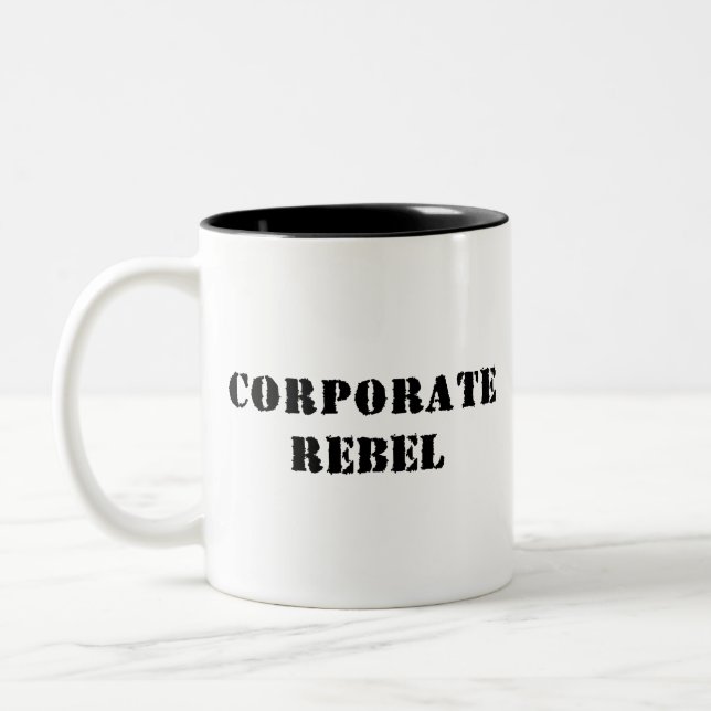 Bicolor Taza de café rebelde corporativa (Izquierda)