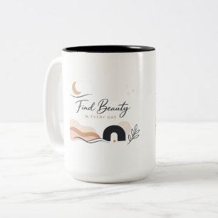 Bicolor Taza de café regalo Encuentra belleza en cada día