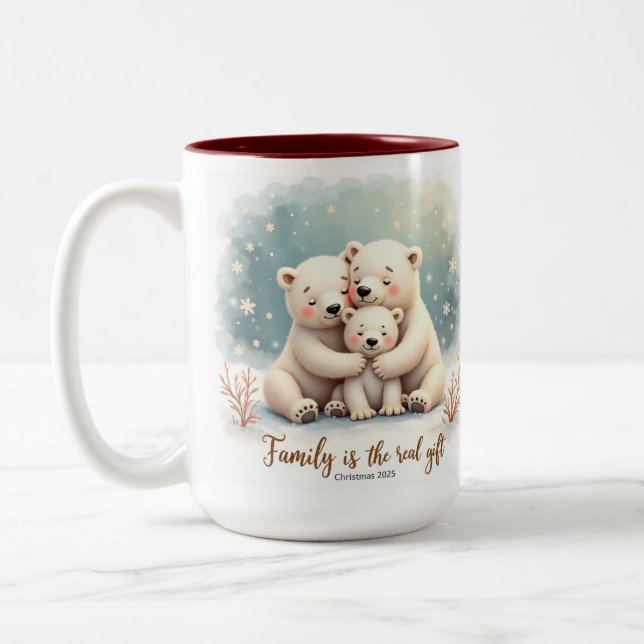 Bicolor Taza de café Regalo Familiar Recuerdo (Izquierda)