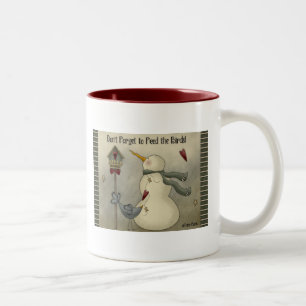 Bicolor Taza de café remilgada del muñeco de nieve del