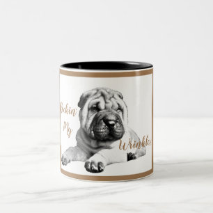 Bicolor Taza de café "Rockin' My Wrinkles" de adorable Sha