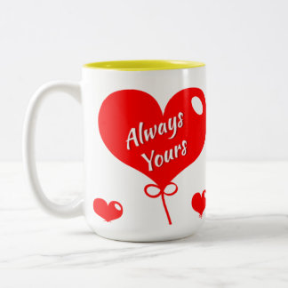 Bicolor ❤️ Taza de café romántica "Siempre tuyo"