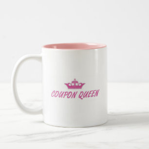 Bicolor Taza de café rosada de la reina de la cupón