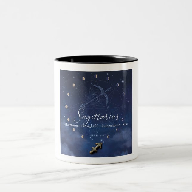 Bicolor Taza de café - Sagitario - Zodiaco (Centro)