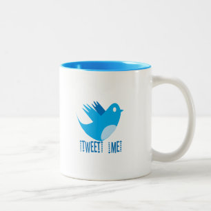 Bicolor Taza de café Sígueme en Twitter