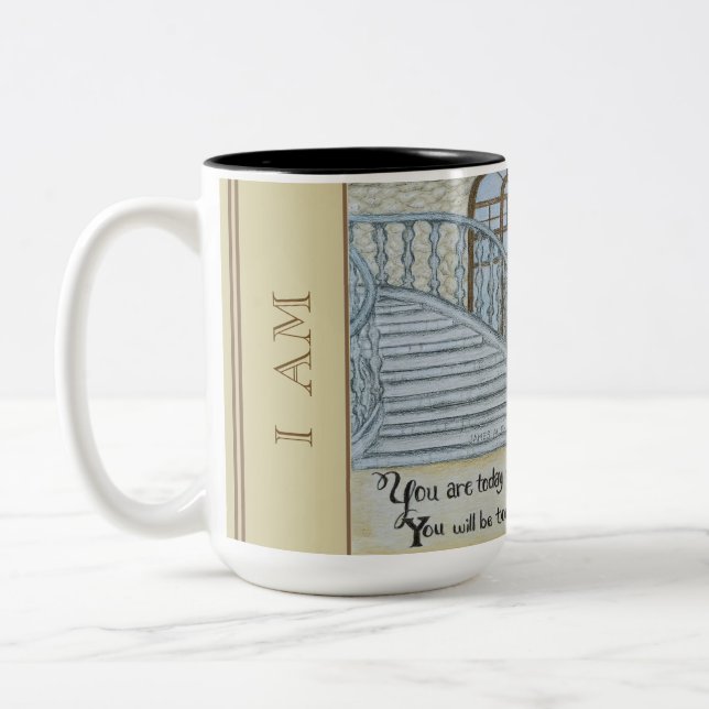 Bicolor Taza de café - Soy Optimista (Izquierda)