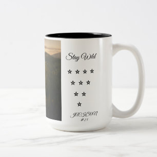 Bicolor Taza de café Stay Wild Forest Paisaje natural es