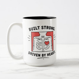Bicolor Taza de café | Taza minimalista del corazón anatóm