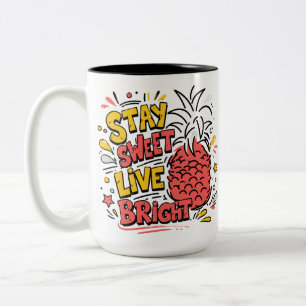 Bicolor Taza de café Taza tropical linda de verano