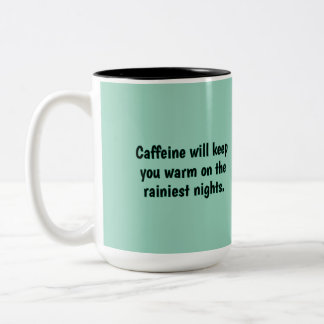 Bicolor taza de café temática lluvia