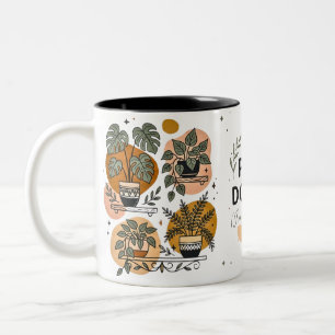 Bicolor Taza de café Terapia de Plantas