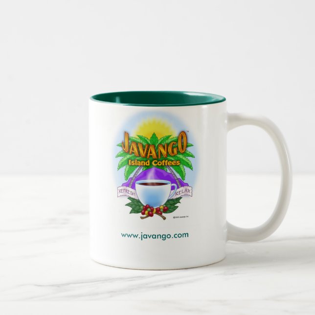 Bicolor Taza de cafés de la isla Grn (Derecha)